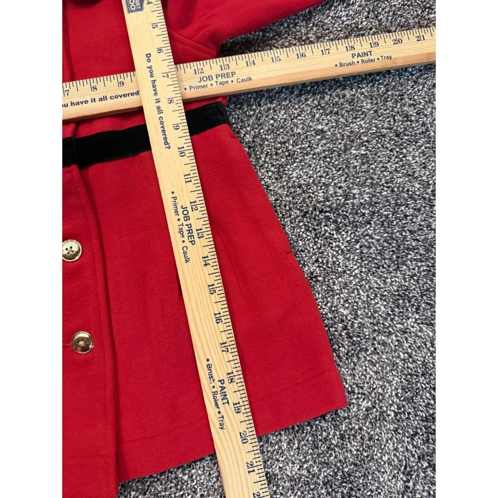 Gymboree Girls Crimson Red Velvet Trim Wool Blend Dress Coat 4T 3056259 New